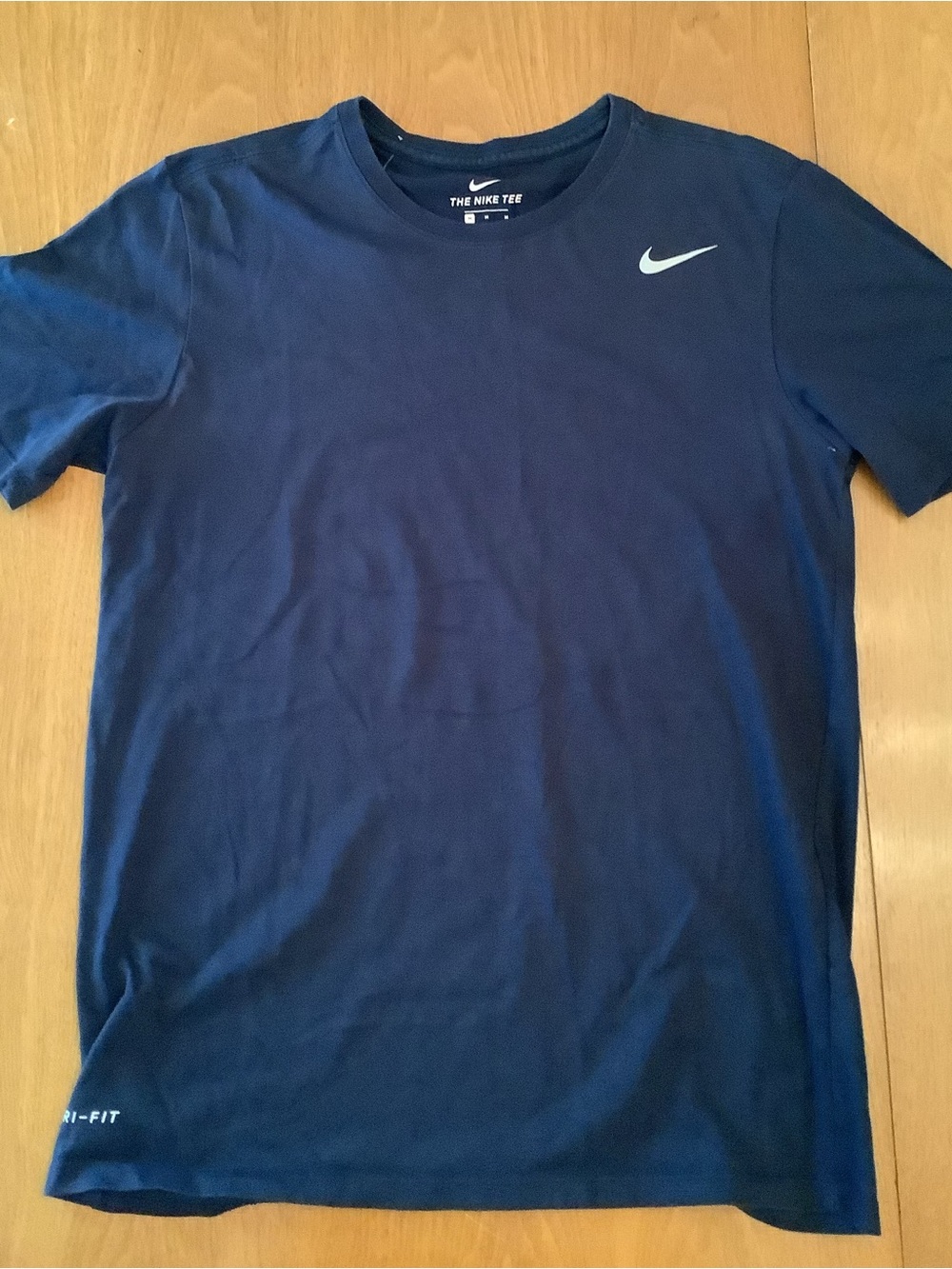 Nike Navy Short-Sleeve Dri-FIT Performance Tee with White Swoosh